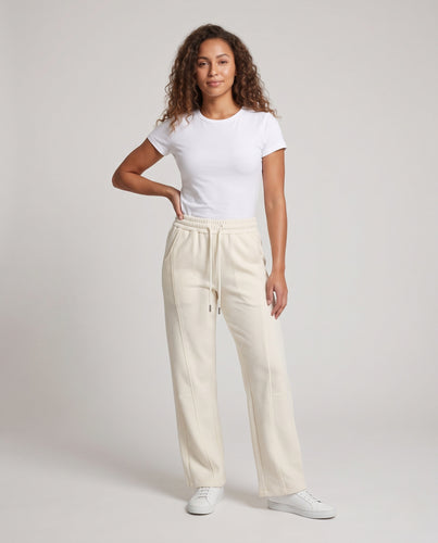 Damen Weite Thermo-Palazzo-Hose aus Waffelstrick mit elastischem Bund & Eingrifftaschen Nord Taschen