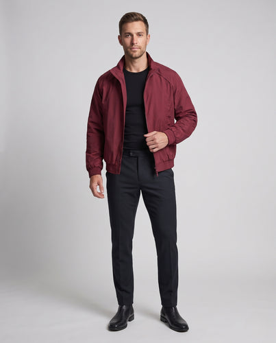 Herren Kurzblouson-Jacke im minimalistischen Utility-Look mit Stehkragen und elastischem Saum Nord Taschen