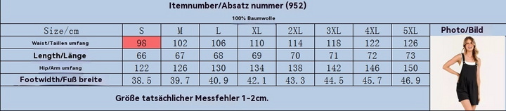 Jumpsuit-Shorts aus Baumwolle und Leinen mit weitem Bein