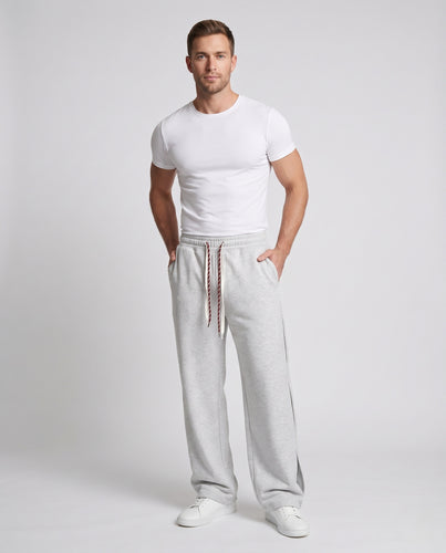 Herren Extraweite Sweathose im Palazzo‑Baggy‑Cut mit Kordelzug und vertikaler Naht Nord Taschen