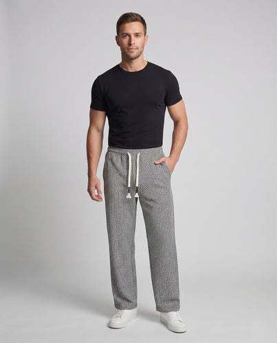 Herren Extraweite Thermo-Strick-Palazzo-Hose mit Tunnelzug und Waffelstruktur Nord Taschen