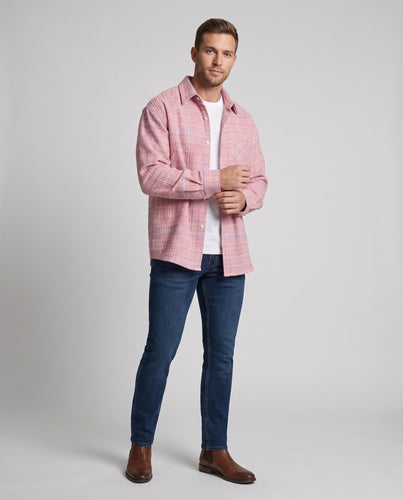 Herren Karierte Overshirt‑Jacke im Boxy‑Schnitt mit Brusttasche Nord Taschen