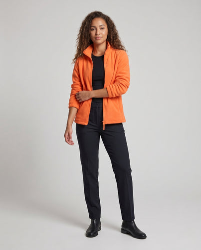 Damen Leichte Microfleece-Übergangsjacke mit hohem Stehkragen, Taschen & elastischen Bündchen Nord Taschen