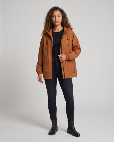 Damen Oversize-Softshell-Kapuzenjacke mit Utility-Taschen, verstellbarem Saum & elastischen Bündchen Nord Taschen