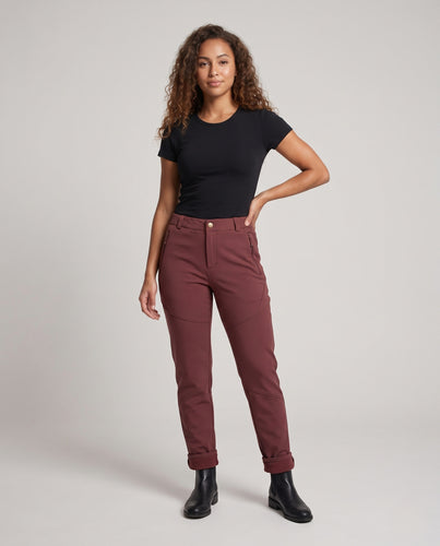 Damen Softshell-Thermohose mit Fleece-Innenfutter, elastischem Bund und Reißverschlusstaschen Nord Taschen