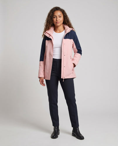Damen Wasserdichte dreilagige Outdoorjacke mit verstellbarer Kapuze und winddichter Versiegelung Nord Taschen