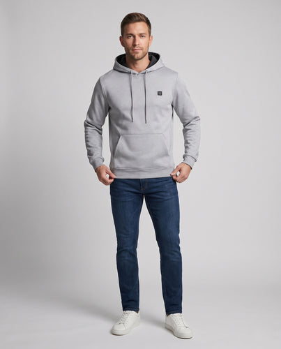 Herren Kapuzenpullover aus softem Fleece mit Kängurutasche und minimalistischer Logoapplikation Nord Taschen