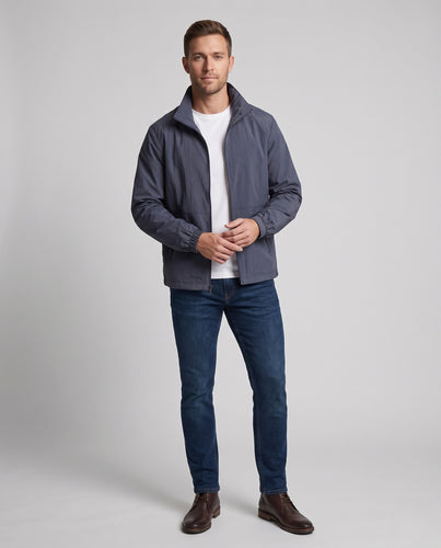 Herren Leichte atmungsaktive Windjacke mit Stehkragen, perforiertem Innenfutter & Reißverschlusstaschen Nord Taschen