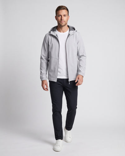 Herren Leichte Softshell-Funktionsjacke mit Kapuze atmungsaktiv windabweisend Nord Taschen