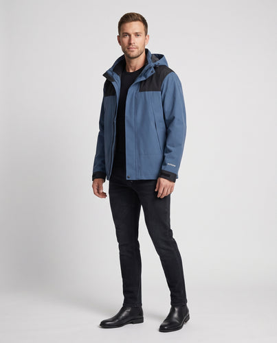 Herren Leichte Softshell‑Outdoorjacke mit verschweißten Nähten und verstellbarer Kapuze Nord Taschen