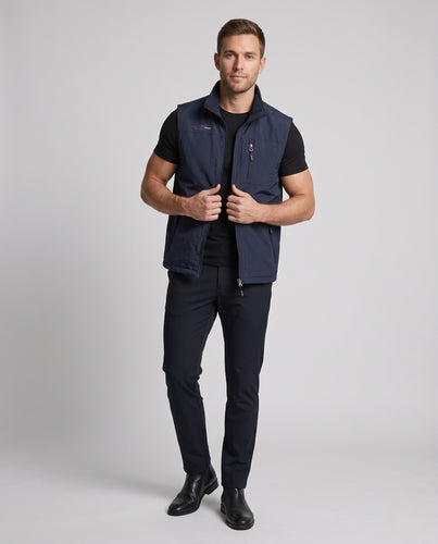 Herren Fleece-gefütterte Softshell-Wende-Weste mit Windschutz und Reißverschlusstaschen Nord Taschen