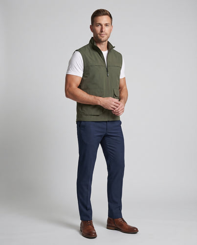 Herren Freizeit- und Outdoor-Utilityweste mit Stehkragen, Frontklappentaschen und Reisefunktion Nord Taschen