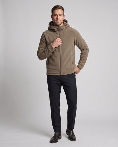 Herren Gefütterte Fleece-Hoodiejacke mit winddichter Außenschicht und Kapuze Nord Taschen
