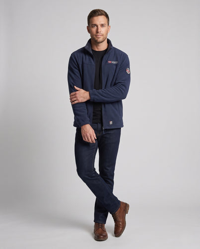 Herren Isolierende Sherpa-Fleece-Outdoorjacke mit Stehkragen, durchgehendem Reißverschluss und verdeckten Seitentaschen Nord Taschen
