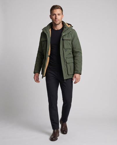 Herren Isolierter Outdoor-Parka mit Teddyfleece-Innenfutter, wasserabweisender Shell und Mehrfach-Utility-Taschen Nord Taschen