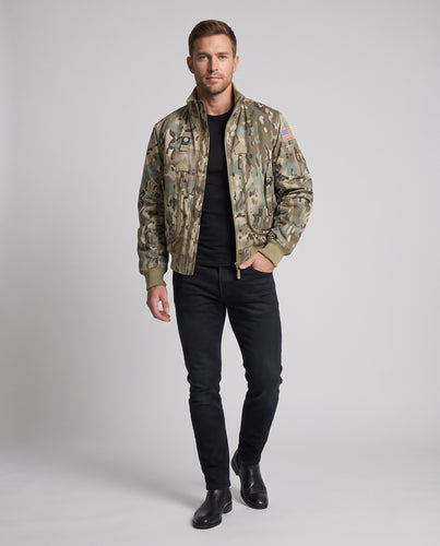 Herren Stepp-Bomberjacke im Camouflage‑Utility‑Look mit wattierter Baumwollfüllung Nord Taschen