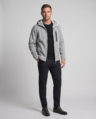 Herren Thermo-Fleece-Hoodie mit winddichter Softshell‑Außenschicht und wasserdichter Brustreißverschlusstasche Nord Taschen