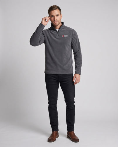 Herren Thermo-Fleecepullover mit Stehkragen und Kurzreißverschluss Nord Taschen