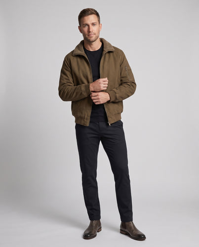 Herren Wendbare Thermo-Cotton-Bomberjacke mit Teddyfleece‑Futter, Stehkragen und Ärmeltasche Nord Taschen