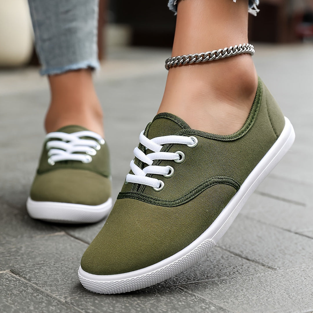 Bequeme Niedrige Canvas Schnürschuhe - Vittorelli