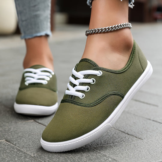 Bequeme Niedrige Canvas Schnürschuhe - Vittorelli