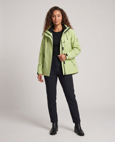 Damen dreiteilige wasserdichte Outdoorjacke mit abnehmbarem Fleece-Innenfutter und Kapuze Nord Taschen