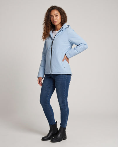Damen Gefütterte wasserabweisende Kapuzenjacke mit geradem Schnitt und Reißverschluss Nord Taschen