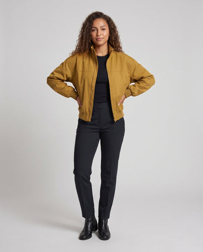 Damen Leichter Oversize-Blouson mit Stehkragen und elastischem Saum Nord Taschen