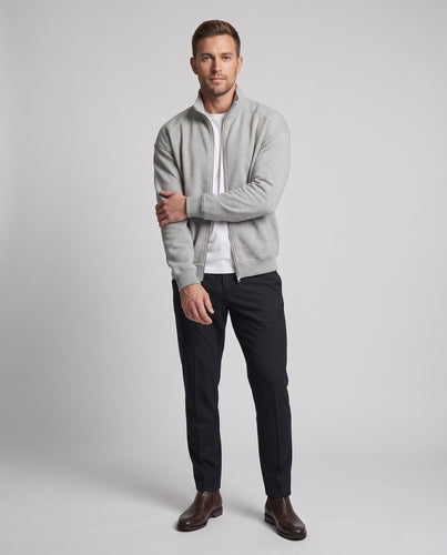 Herren Leichte Sweatjacke mit Stehkragen und durchgehendem Reißverschluss Nord Taschen