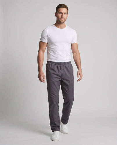 Herren Locker geschnittene Baumwollhose mit elastischem Bund und geradem Bein Nord Taschen