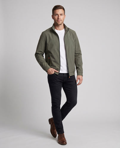 Herren Minimalistische technische Zip-Softshelljacke mit hohem Stehkragen und Reißverschlusstaschen Nord Taschen