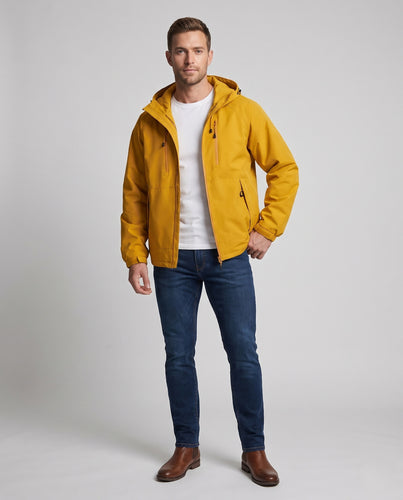 Herren technische Allwetter-Softshelljacke mit verstaubarer Kapuze und Zwei-Wege-Reißverschluss Nord Taschen