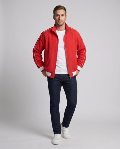 Unisex Oversize Leichte Bomberjacke mit Kontrastpaspel und Rippbündchen Nord Taschen