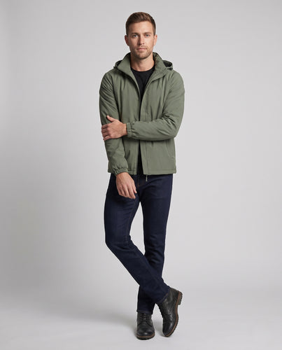 Herren Wind- und wasserabweisende technische Übergangsjacke mit Kapuze, verdecktem Reißverschluss und elastischen Bündchen Nord Taschen