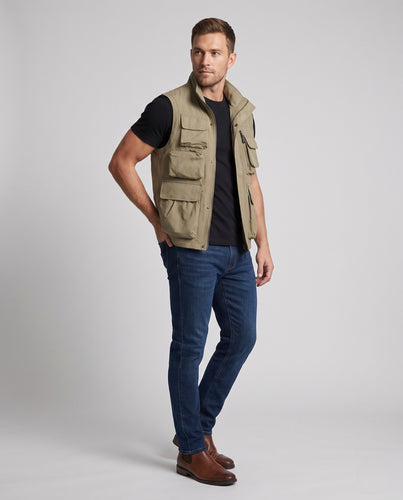 Herren Outdoor-Utilityweste mit winddichter Außenlage, thermischem Microfleece-Innenfutter und modularen Mehrfachtaschen Nord Taschen