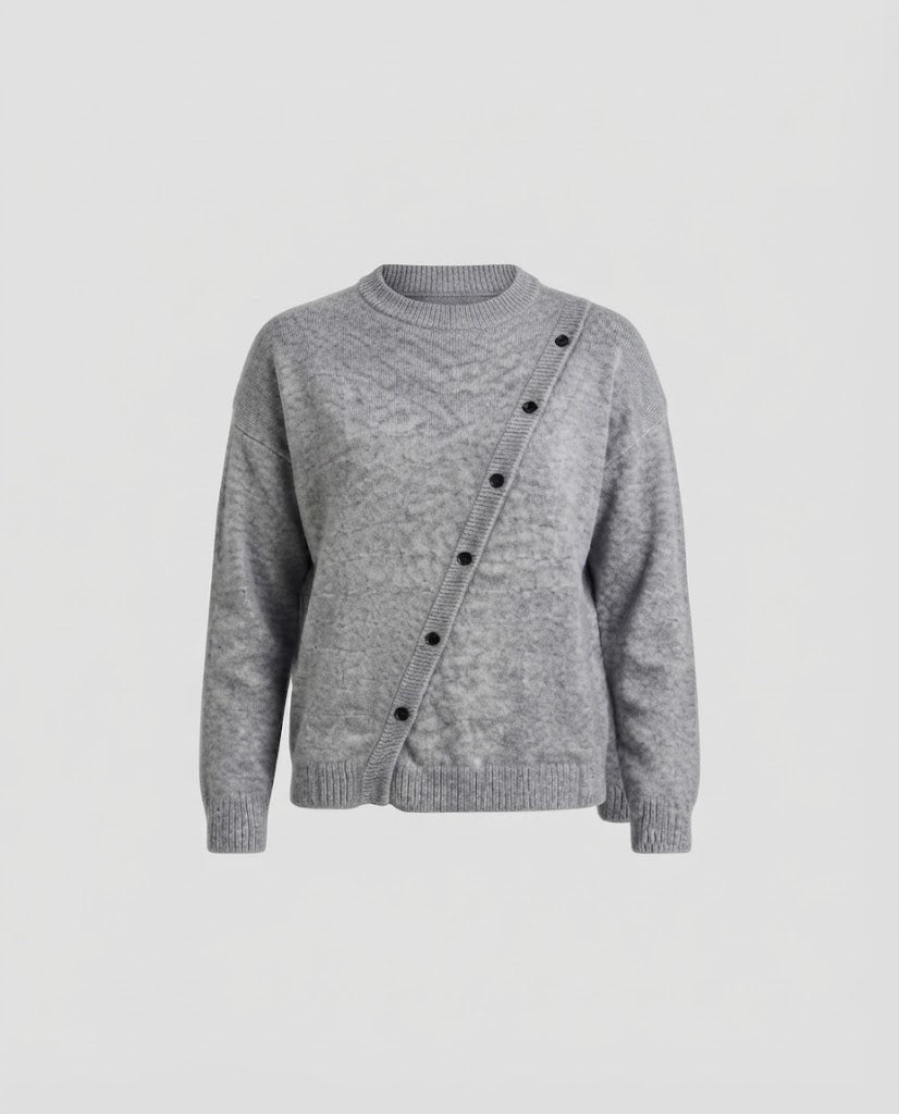 Damen Oversize-Buttoncardigan aus weichem Feinstrick mit Schulter-Cut-Out Nord Taschen