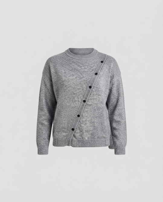 Damen Oversize-Buttoncardigan aus weichem Feinstrick mit Schulter-Cut-Out Nord Taschen