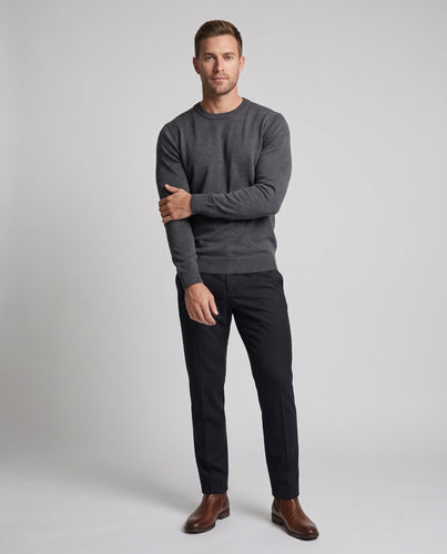 Herren-Strickpullover, Rundhals, langärmelig, wärmend