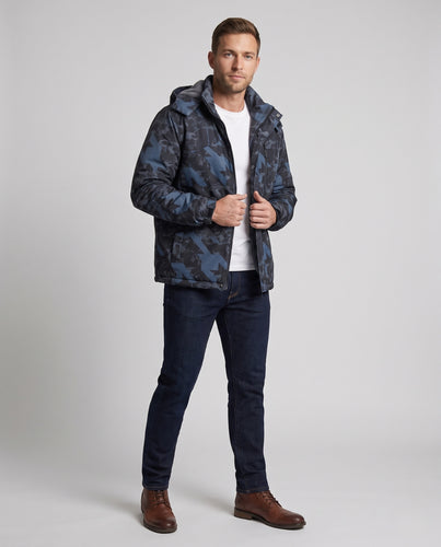 Herren wasserabweisende Fleecegefütterte Kapuzen-Outdoorjacke mit Thermofutter und verdeckten Reißverschlüssen Nord Taschen