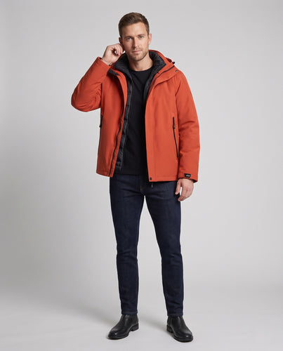 Herren wasserdichte zweilagige Winterjacke mit abnehmbarem Stepp-Innenfutter und Kapuze Nord Taschen