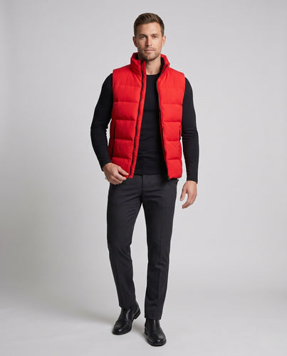 Herren Wattierte Steppweste mit Stehkragen, Thermoisolierung und verstellbarem Saum Nord Taschen