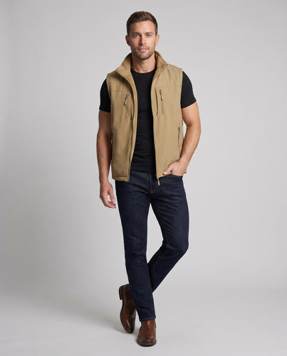 Herren Windabweisende Softshell-Weste mit Fleece-Futter und Reißverschlüssen Nord Taschen
