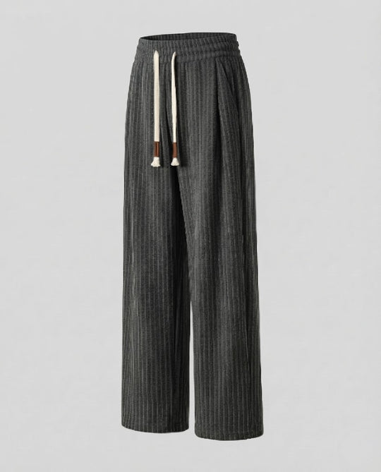 Damen Weite Strick-Lounge-Hose mit Tunnelzug, Waffelstruktur und Thermofutter Nord Taschen