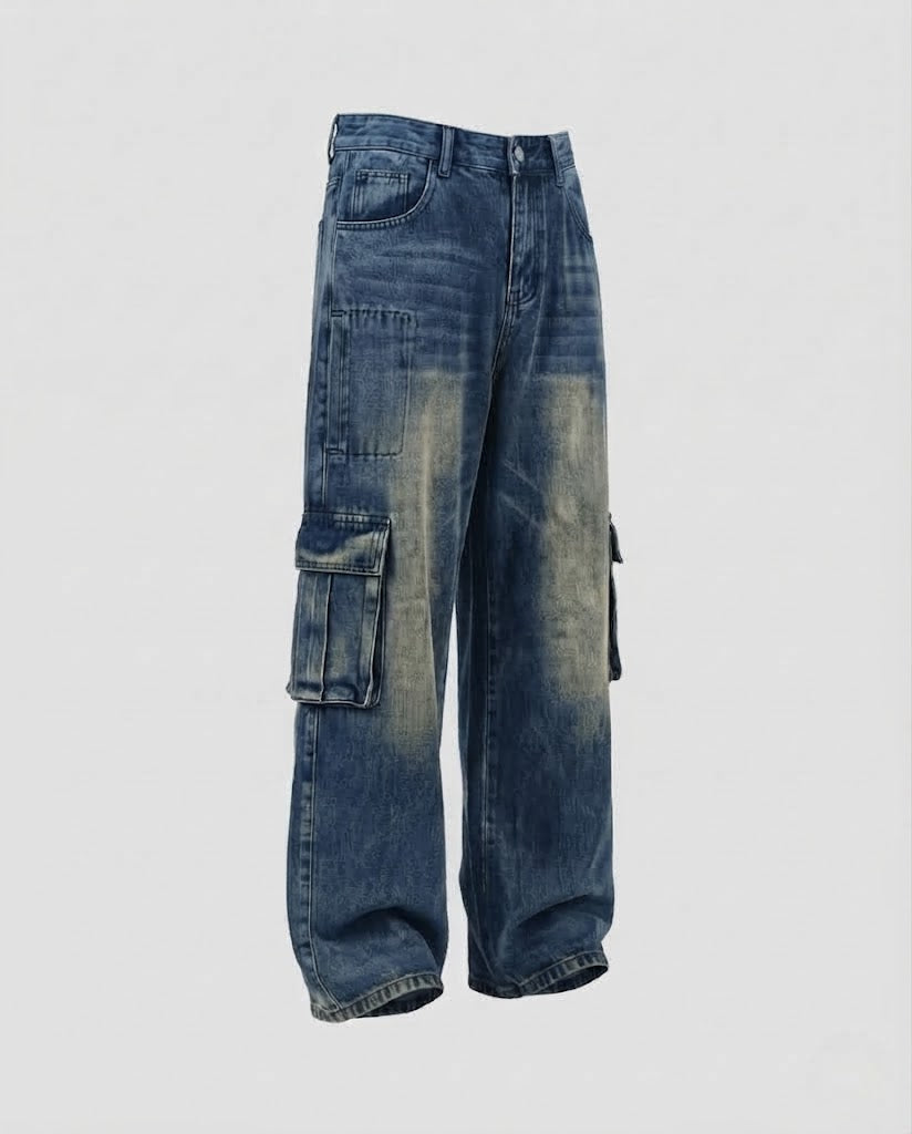 Damen Weitgeschnittene Utility-Jeans Nord Taschen