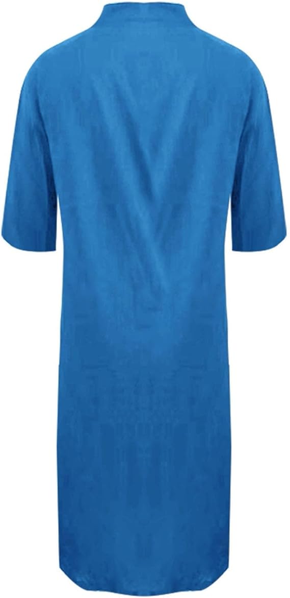 Lockeres Langes Kleid mit Langen Ärmeln und Seitentaschen Kleid