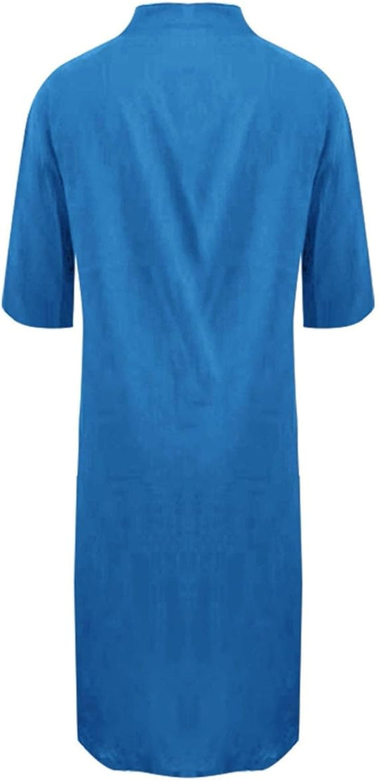 Lockeres Langes Kleid mit Langen Ärmeln und Seitentaschen Kleid