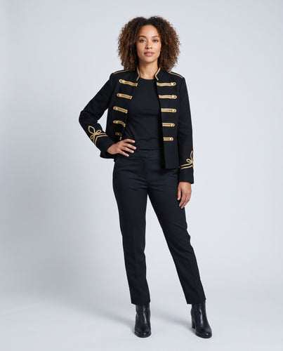 Damen Kurzjacke im Militärstil mit goldener Kordelverzierung Nord Taschen