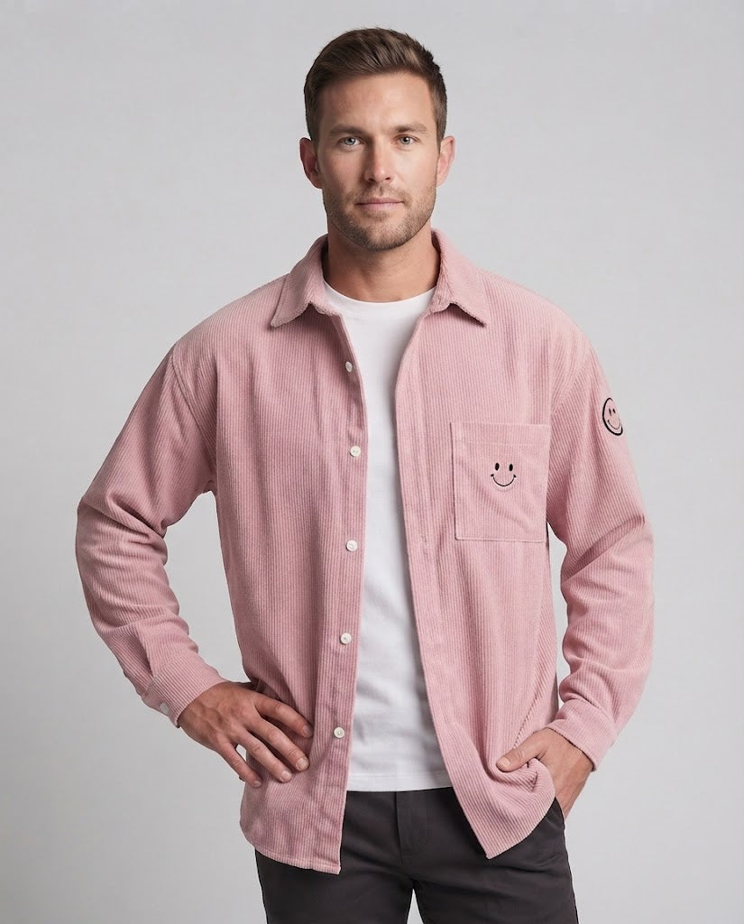 Herren Casual Cord-Jacke mit lässigem Design und Smiley-Detail Nord Taschen