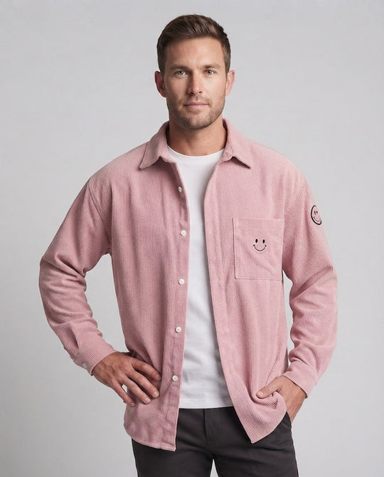 Herren Casual Cord-Jacke mit lässigem Design und Smiley-Detail Nord Taschen
