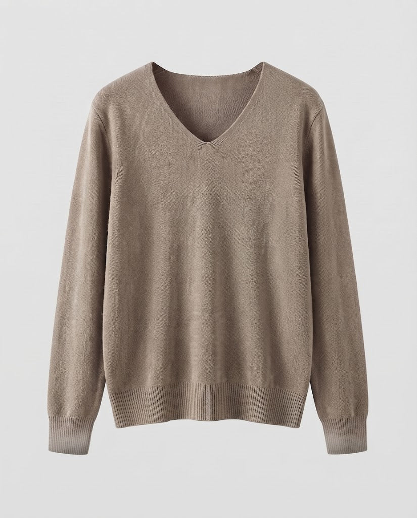 Damen Feinstrick-V-Ausschnitt-Pullover aus kuscheligem Angora-Mix Nord Taschen